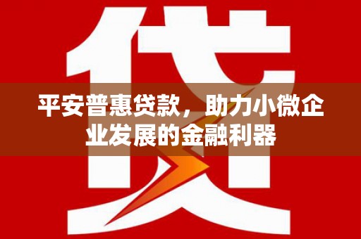 良庆平安普惠贷款，助力小微企业发展的金融利器