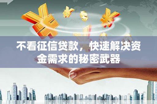 良庆不看征信贷款，快速解决资金需求的秘密武器